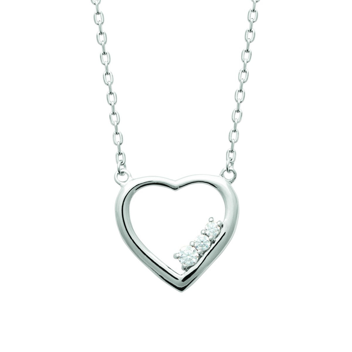 Collier Brillaxis coeur empierré