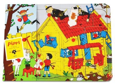 Pippi Langstrømpe Knoppuslespill i Tre 12 Brikker