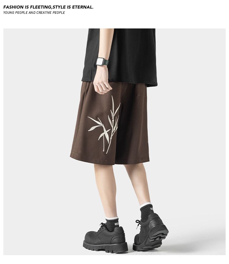 AXEN - Shorts met hoge taille en bladprint