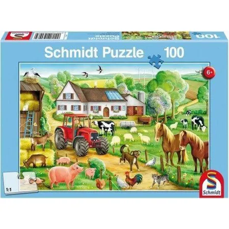Schmidt Spiele KinderPuzzle - Fröhlicher Bauernhof, 100 Teile