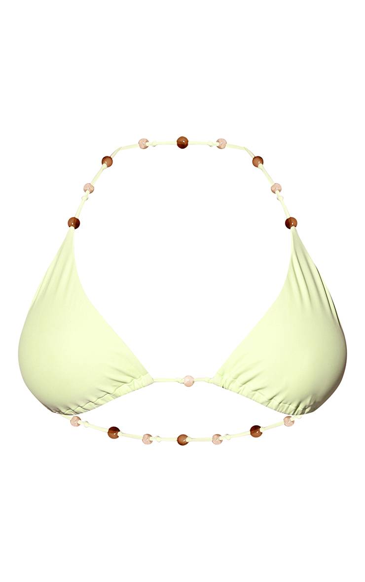 Citron Vert Haut De Bikini Triangle Grande Taille Avec Détails De Perles