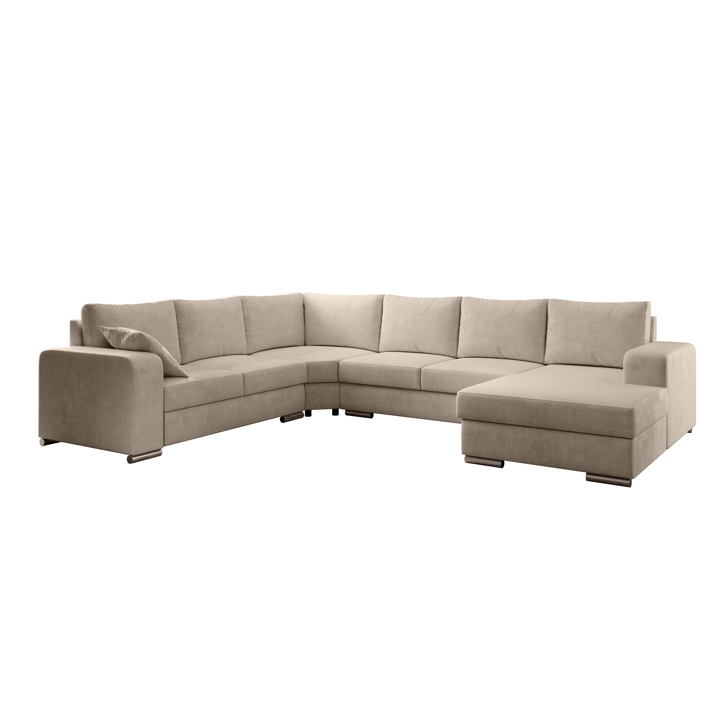 Adel - Hoekbank 5-zits met chaise longue - Velvet beige - Rechts