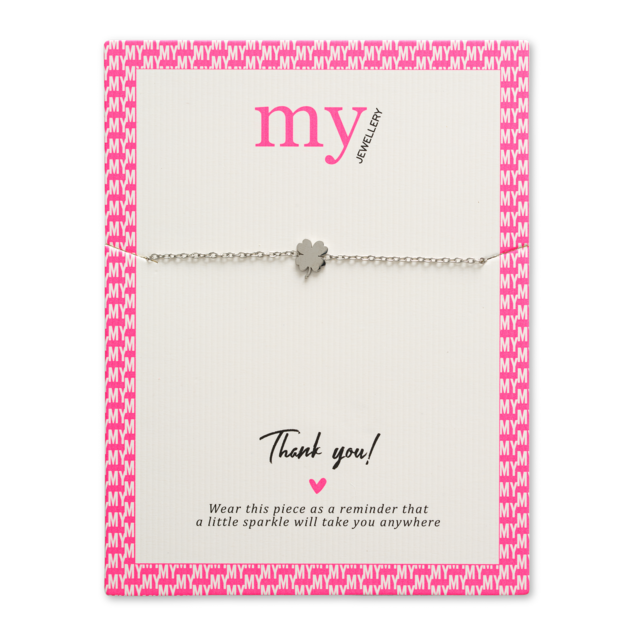 My Jewellery | armband klavertje | zilverkleurig