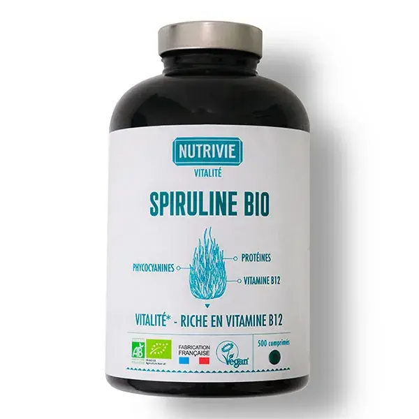Nutrivie Spirulina Orgânica Alta Potência Vitalidade 500 Comprimidos