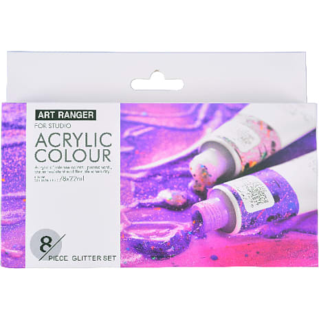 Art Ranger akrylmalingsæt 22ml - glitter farver