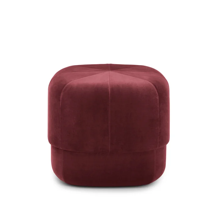 Normann Copenhagen - Circus Pouf klein, dunkelrot Velour