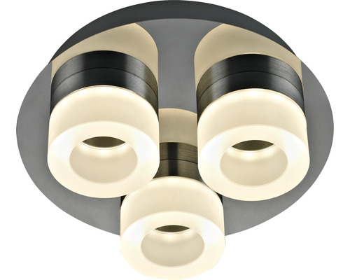 FLAIR LED plafondlamp, 3-lichts, 18W, 3 x 630 lm, 3000 K, Ø 24 cm, Azimech chroom