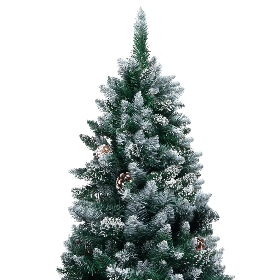 vidaXL Kunstkerstboom met verlichting kerstballen dennenappels 240 cm