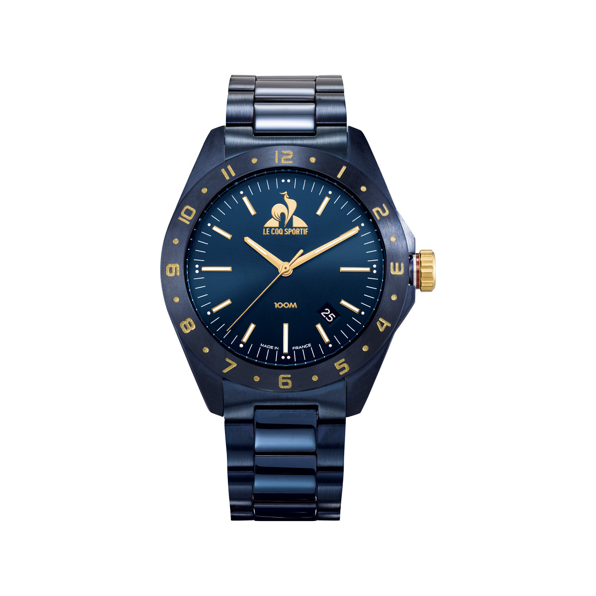 Montre LE COQ SPORTIF coq d'or homme bracelet acier inoxydable bleu