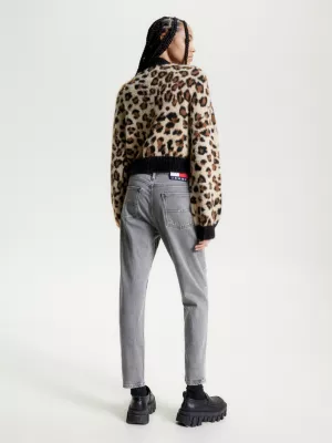 Calça jeans preta Izzie de cintura alta e corte slim até o tornozelo
