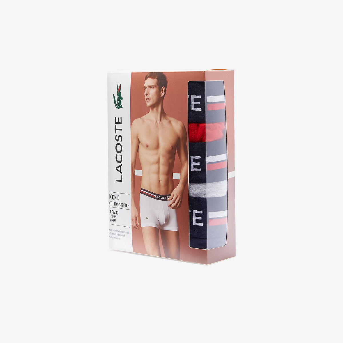 LACOSTE<br>Conjunto de 3 cuecas boxer
