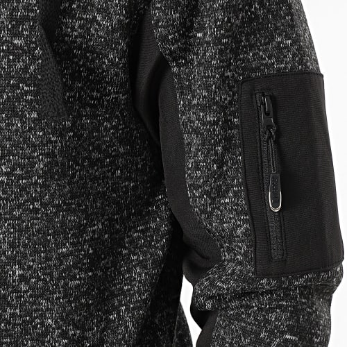 Veste Polaire Zippée Capuche Tjhon Noir Gris