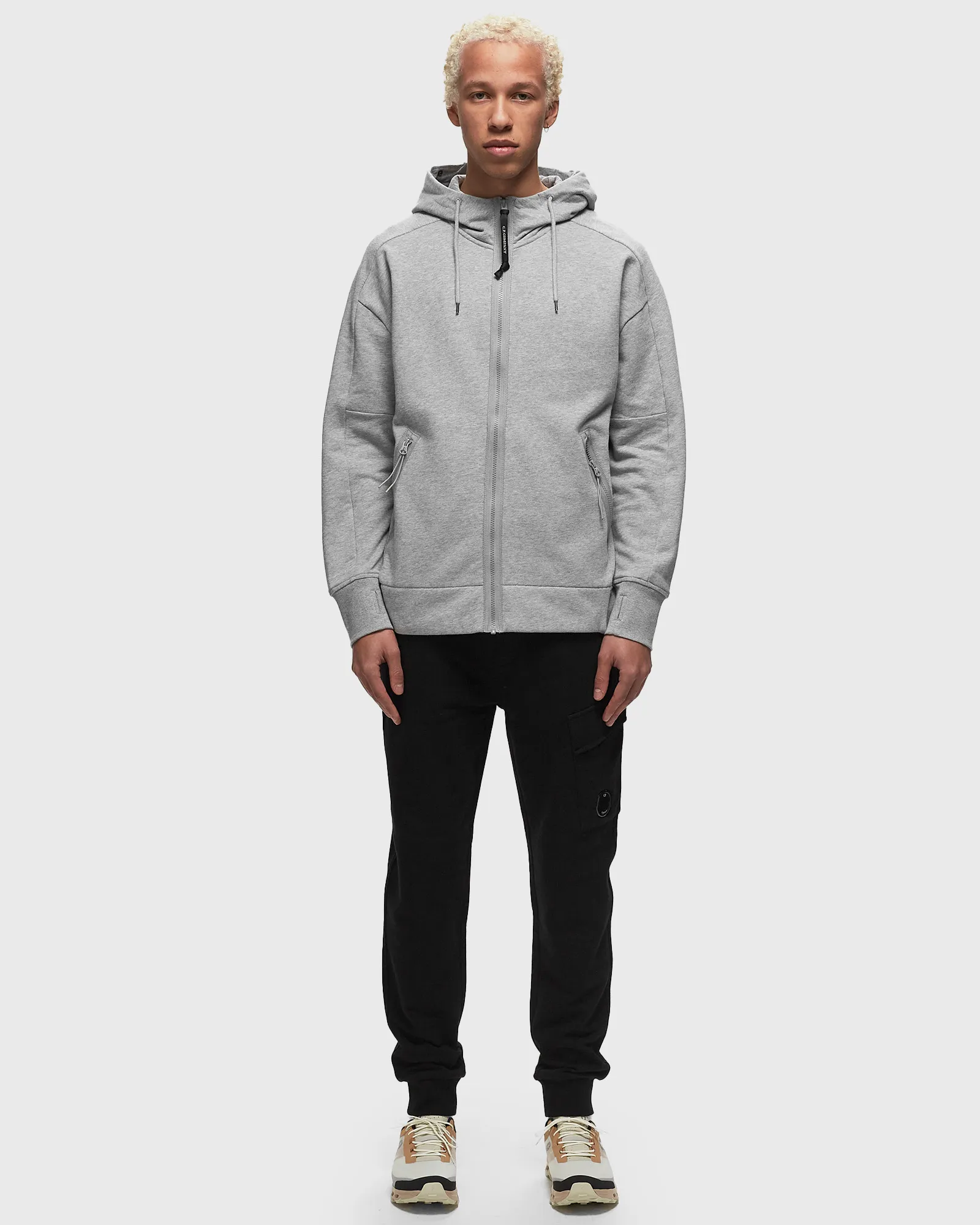 C.P. Company DIAGONAL RAISED FLEECE SWEATSHIRTS - HOODED OPEN