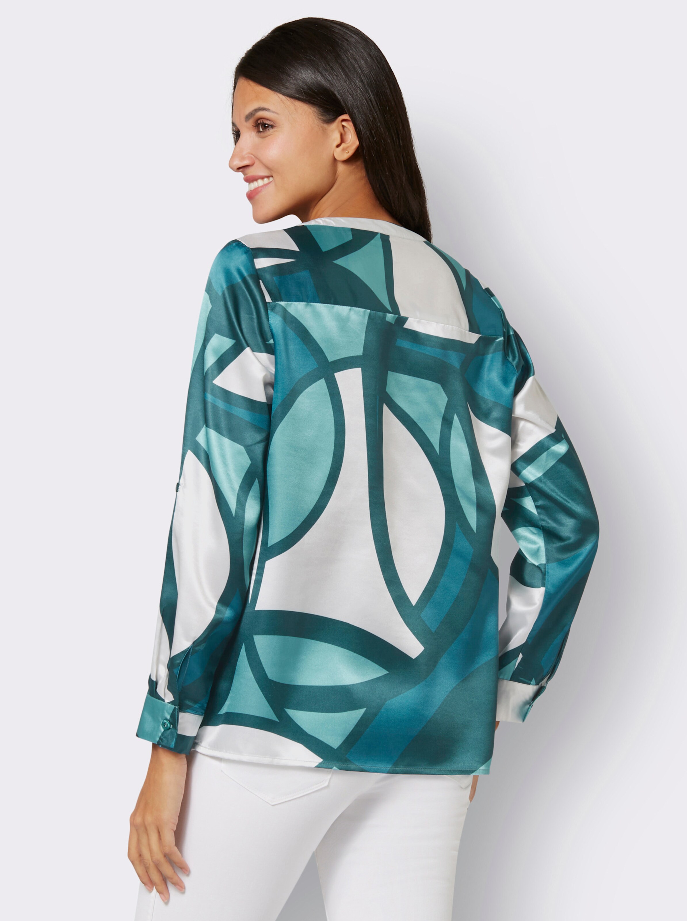 Druckbluse in Satin-Qualität