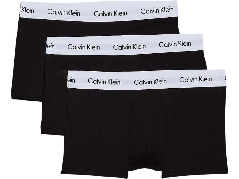 Calvin Klein Wäsche Unterhosen 3P Low Rise Trunk Schwarz, S Herren-Unterwäsche