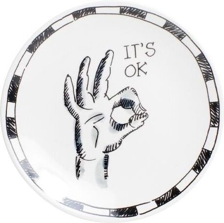 Blond Amsterdam bord It's Ok wit / zwart D 12 H 1 cm