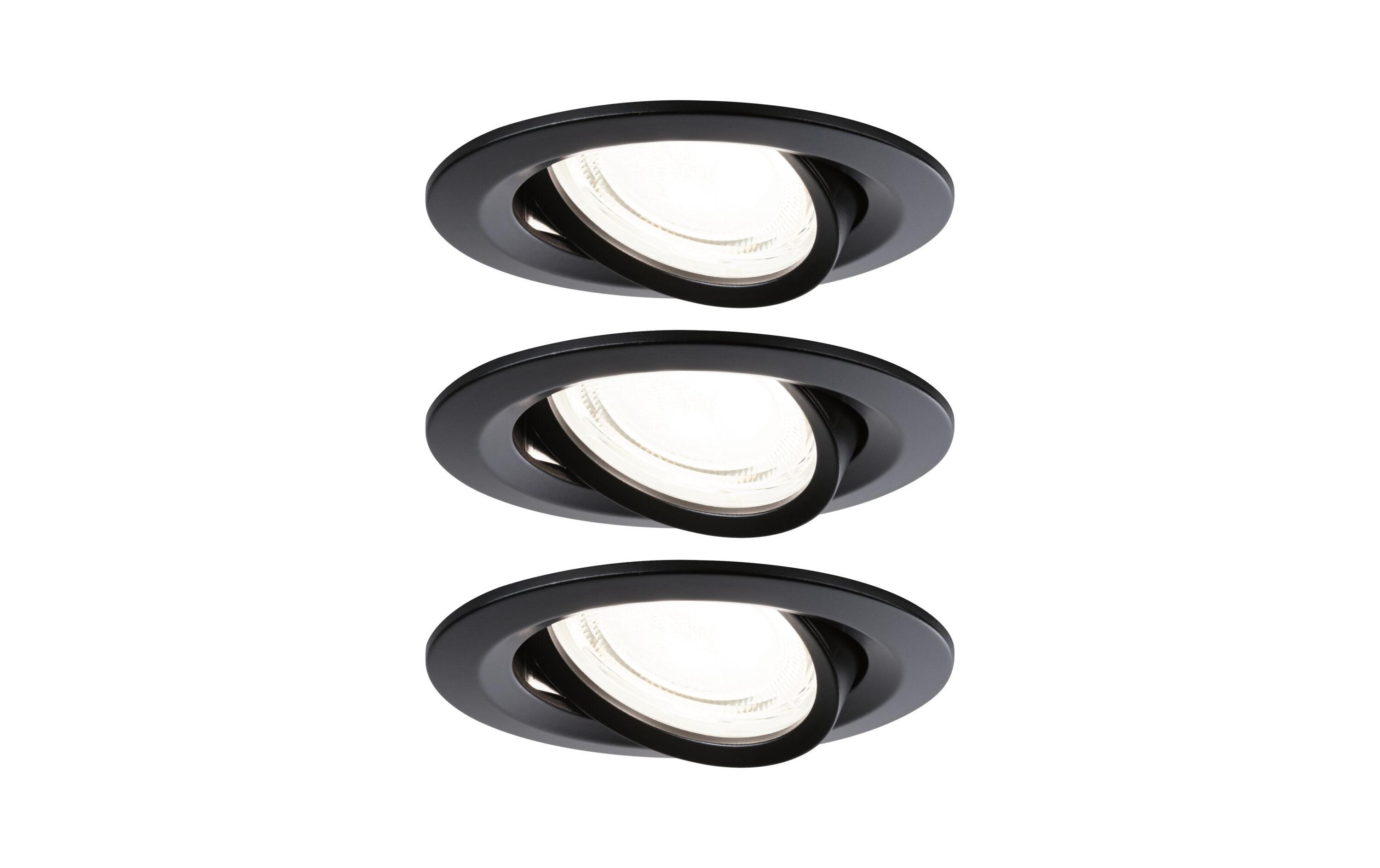 Einbauleuchte LED Nova Plus 3-Set SchwarzRunde Einbauleuchte