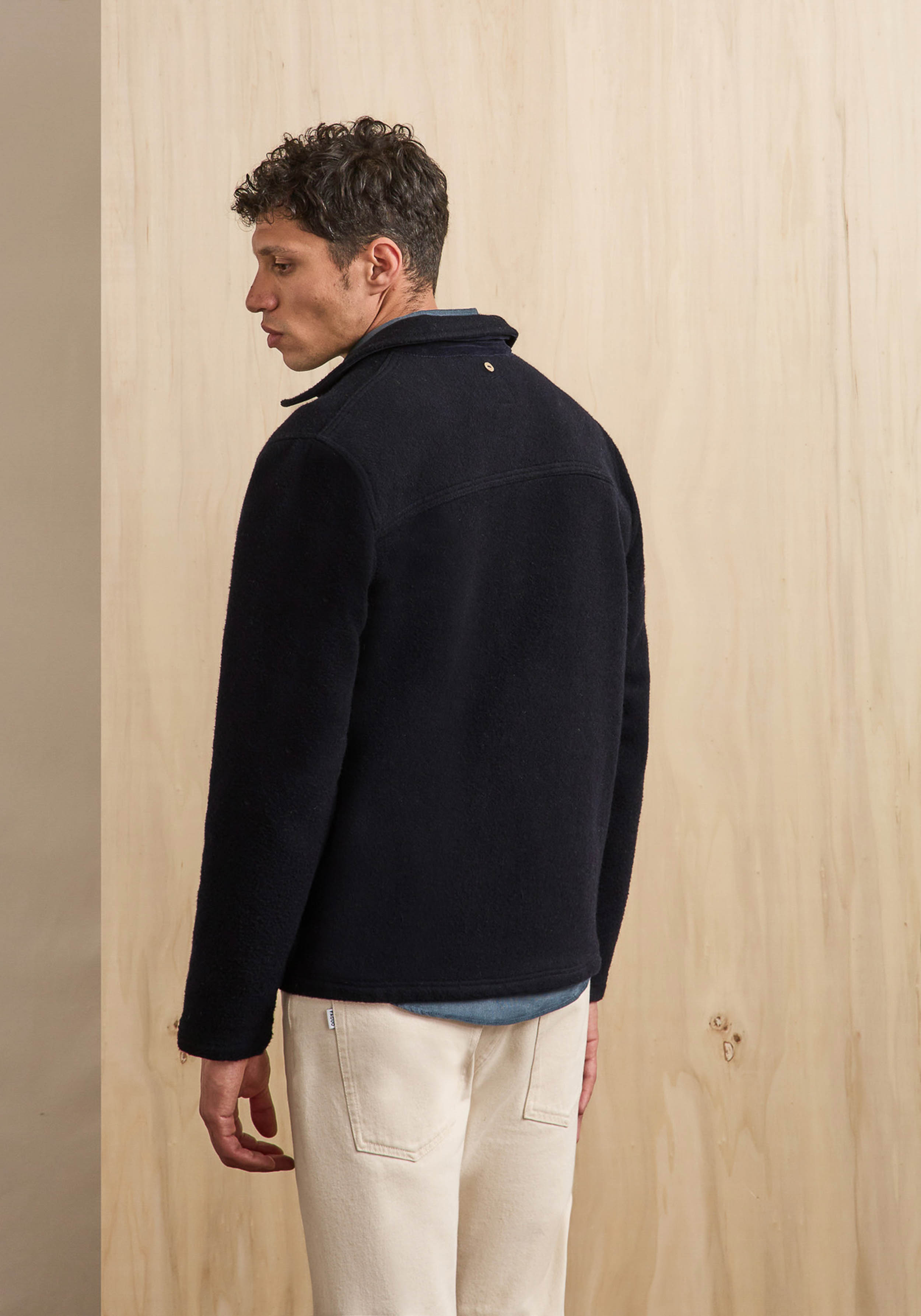 Faguo Wolljacke Lorge Outerwear Woven Navy