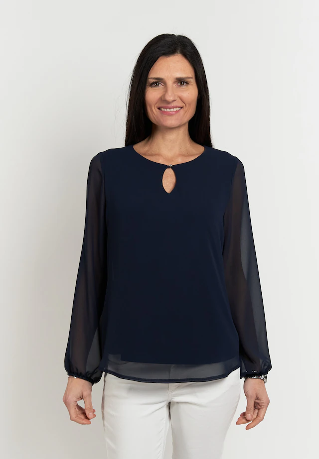Seidel Moden Langarmbluse , mit blickdichtem Jerseyfutter - MADE IN GERMANY