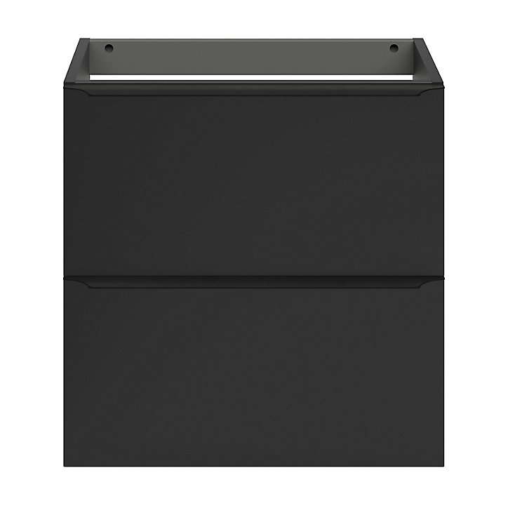 Meuble sous vasque faible profondeur à suspendre GoodHome Imandra noir mat L. 60 x H. 60 x P. 36 cm