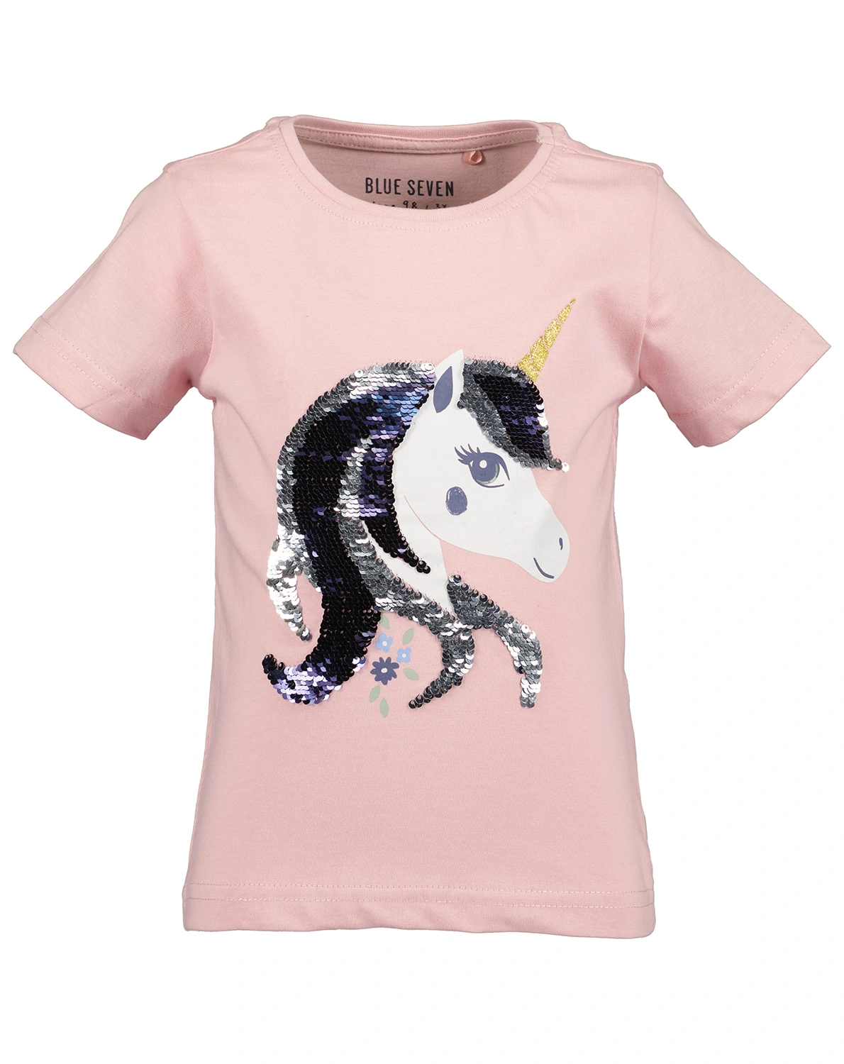 T-Shirt GLITTER UNICORN mit Wendepailletten in rosa