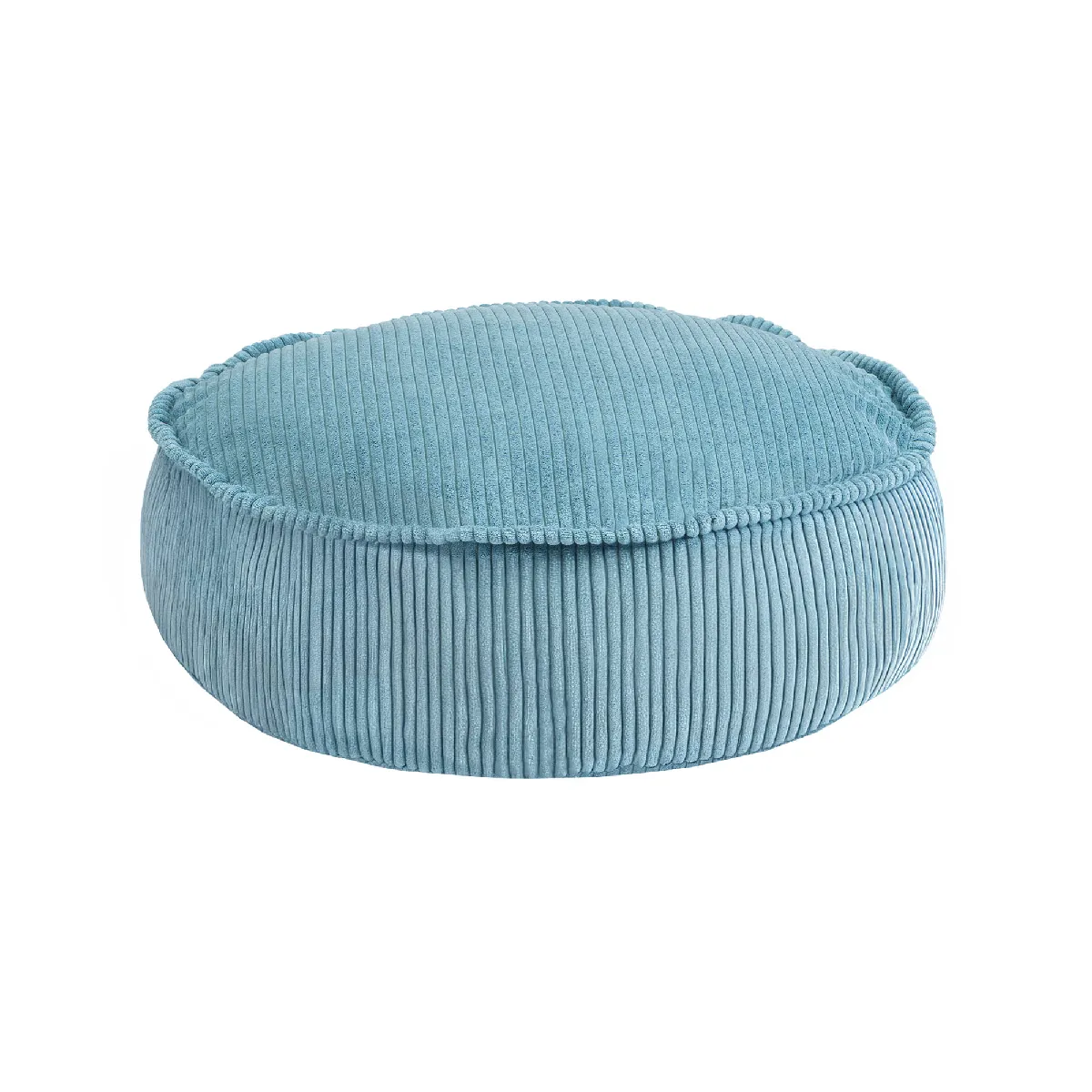 MeowBaby Pouf Enfant Ronde Aesthetic Bleu