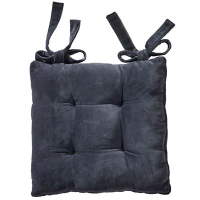 Galette de chaise carrées en velours - Lot de 2