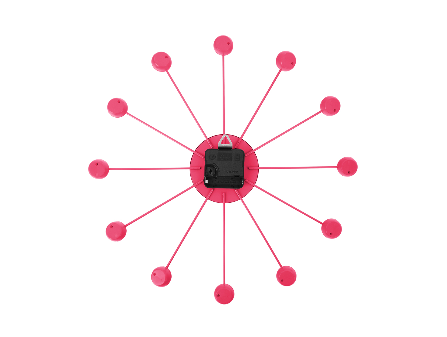 Wall clock Funky Spider bright pink