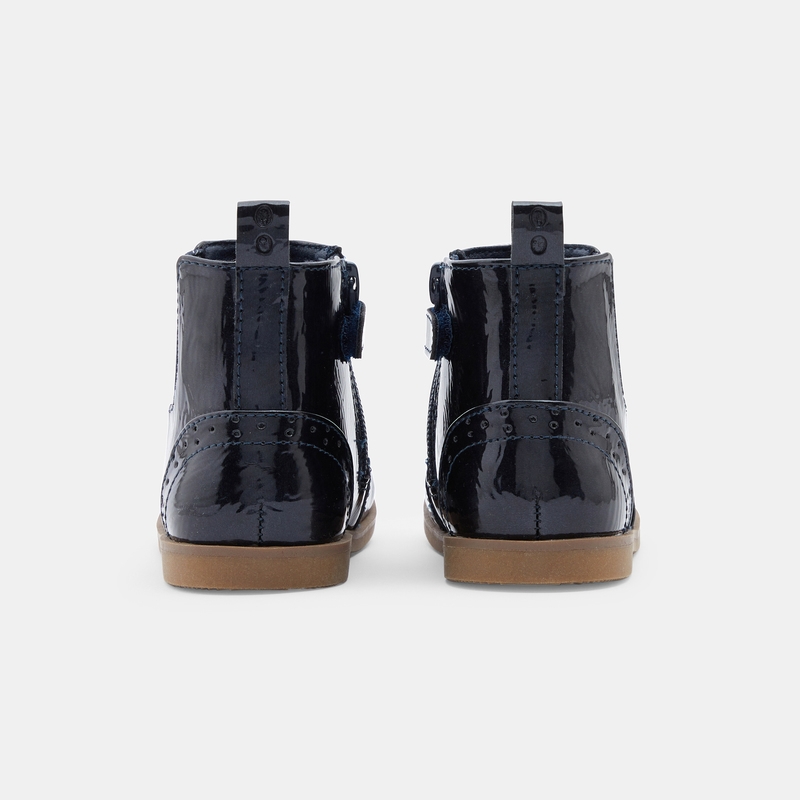 Boots Chelsea vernies bleues bébé fille