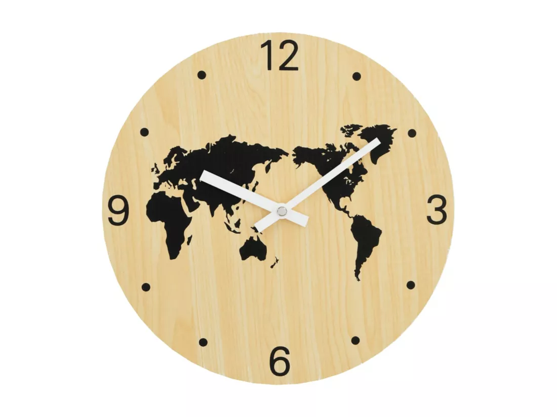 Horloge murale jaune et noir Ø30 cm bois d'ingénierie