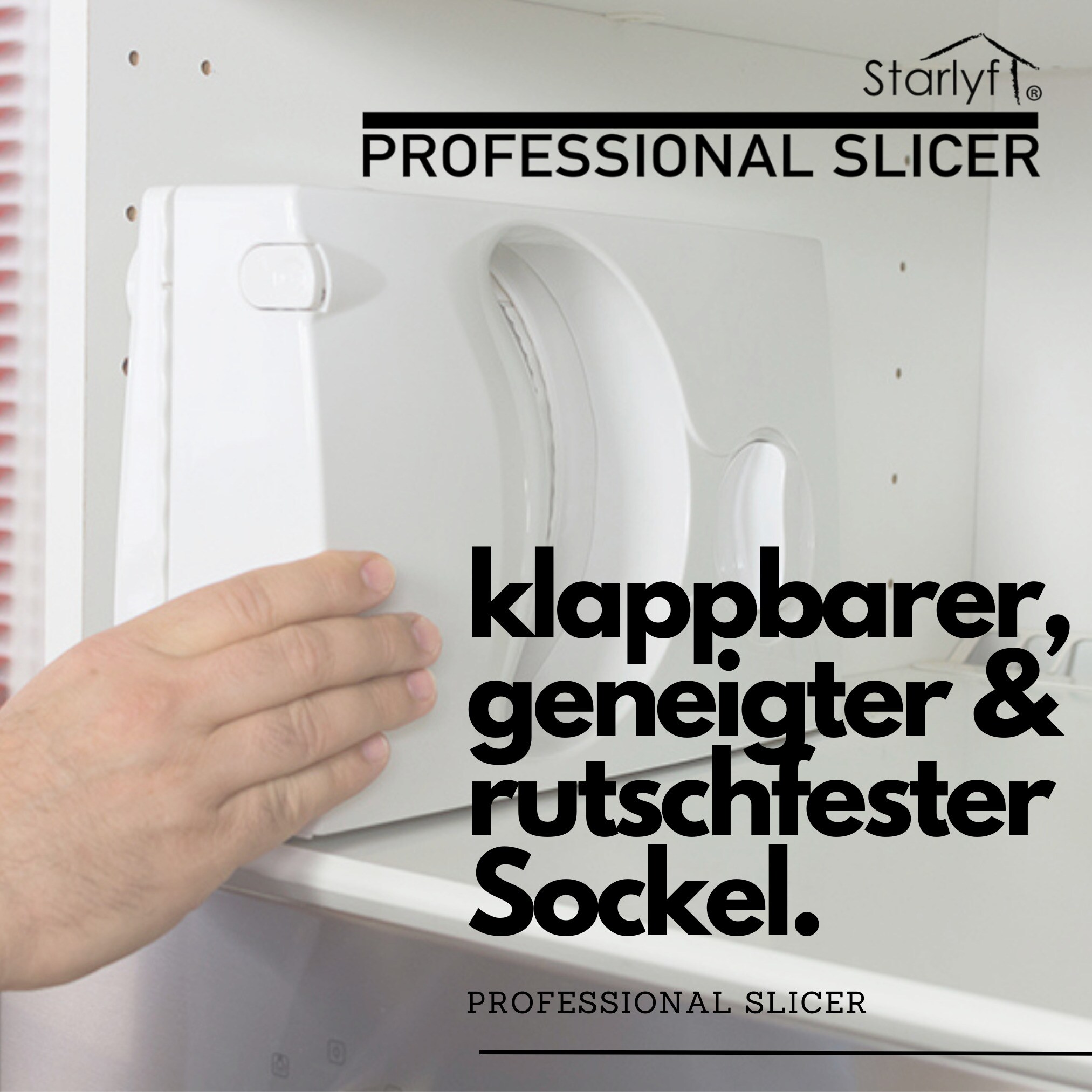 Starlyf® Kunststoff Allesschneider, klappbar - elektrisch Professional Slicer