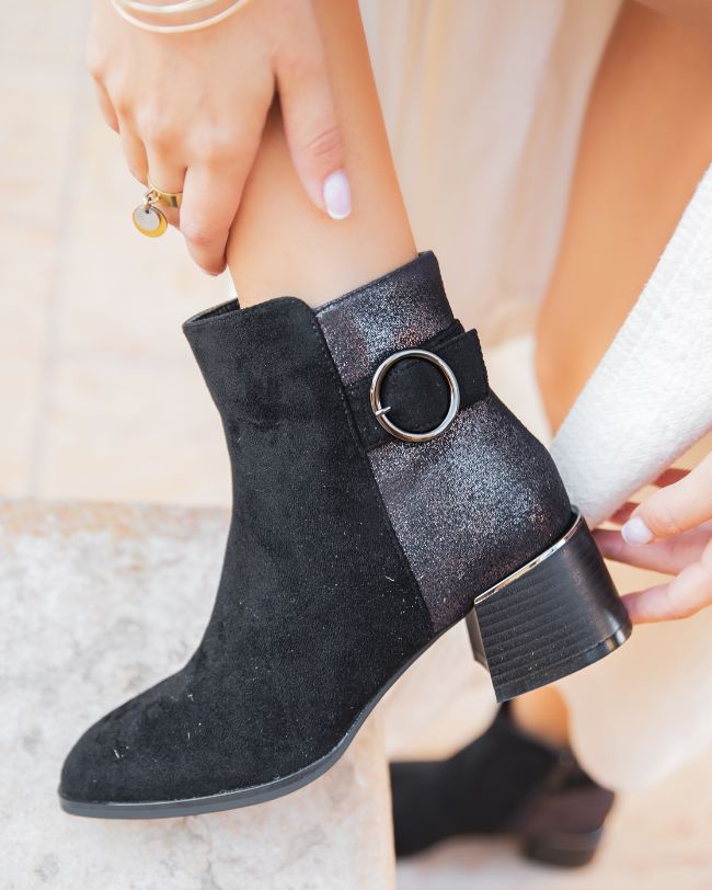 Bottines femme noires à talon - Mayane