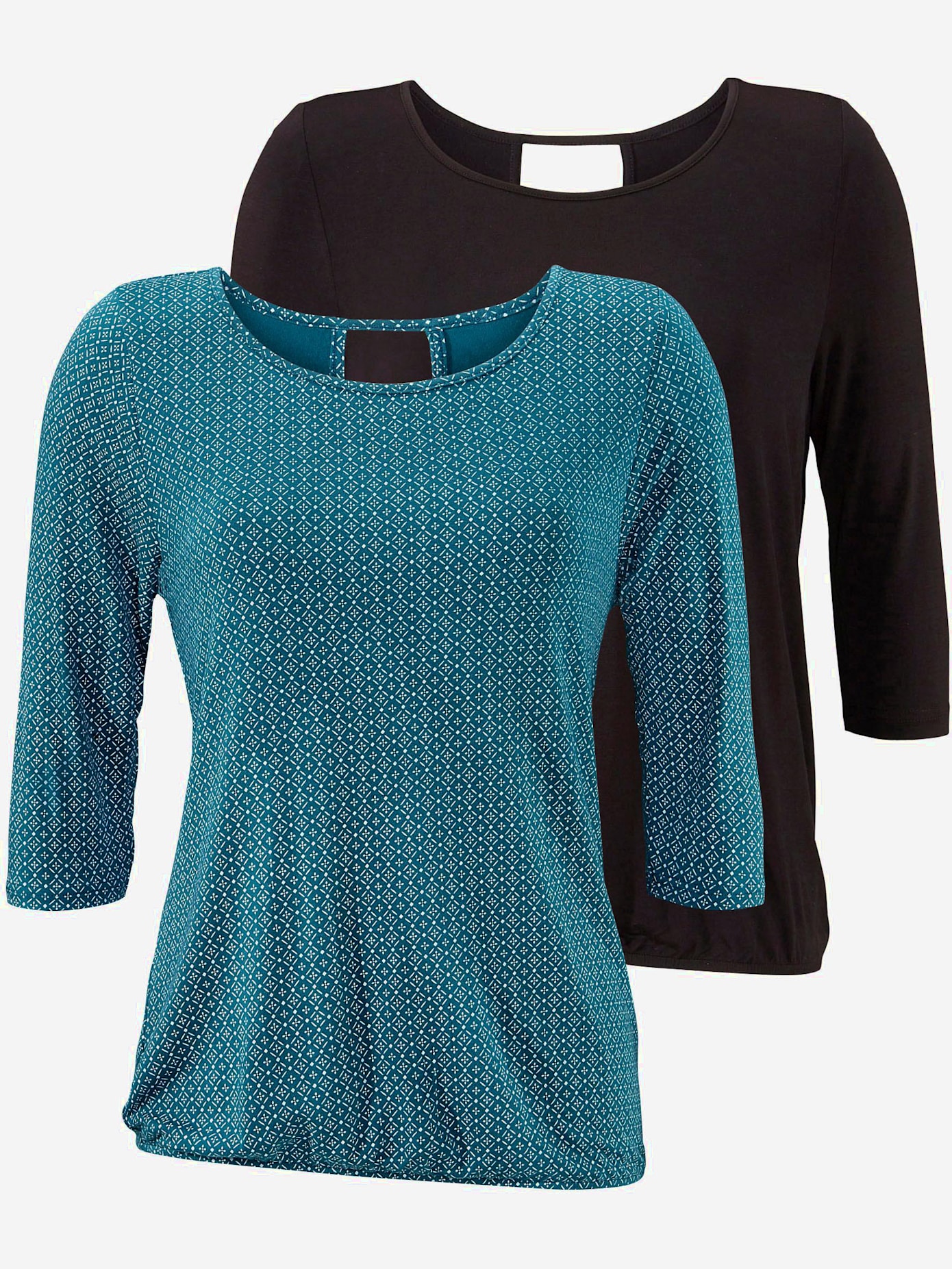 T-shirt à manches 3/4 lot de 2 t-shirts lascana