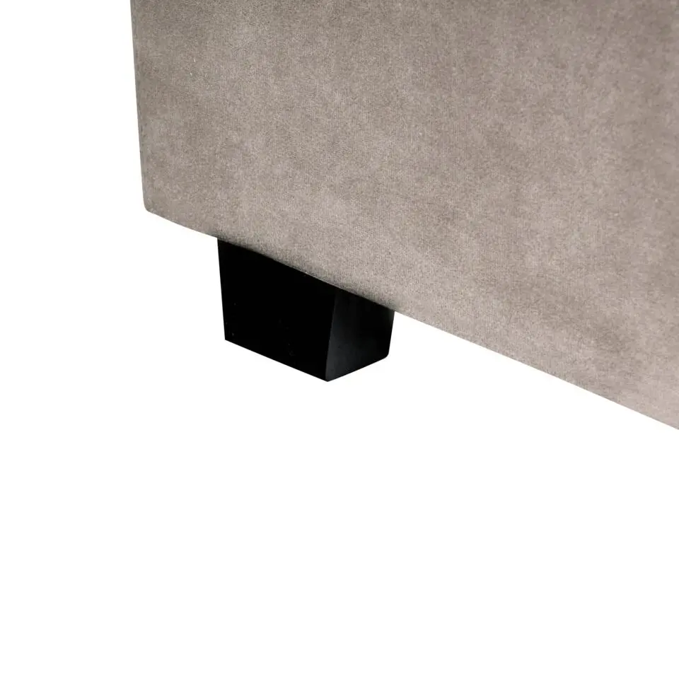 VINCENNES - Bed - Taupe - 160 x 200 cm - Fluweel