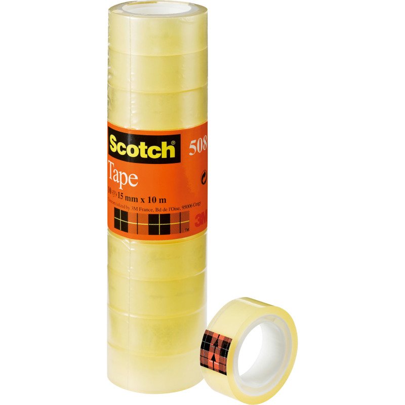 Ruban adhésif Scotch 508 transparent - Largeur 15 mm x longueur 10 m