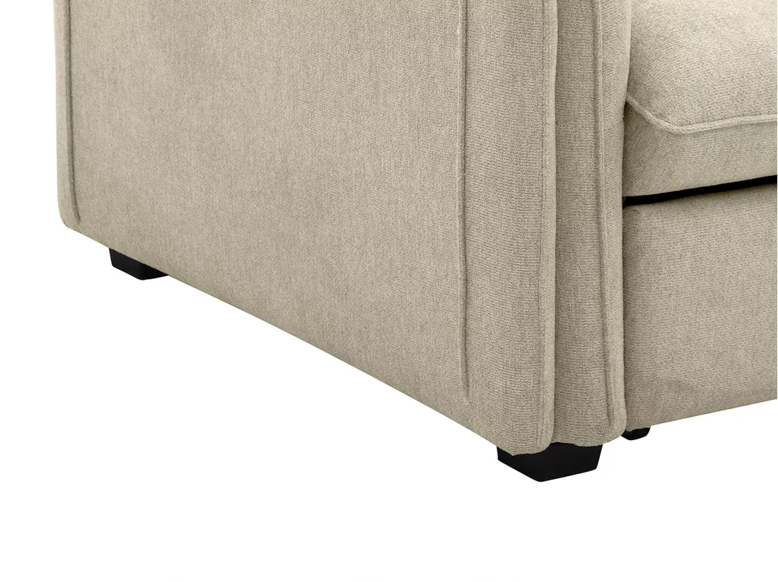 Canapé d'angle droit convertible en tissu beige ORELANA