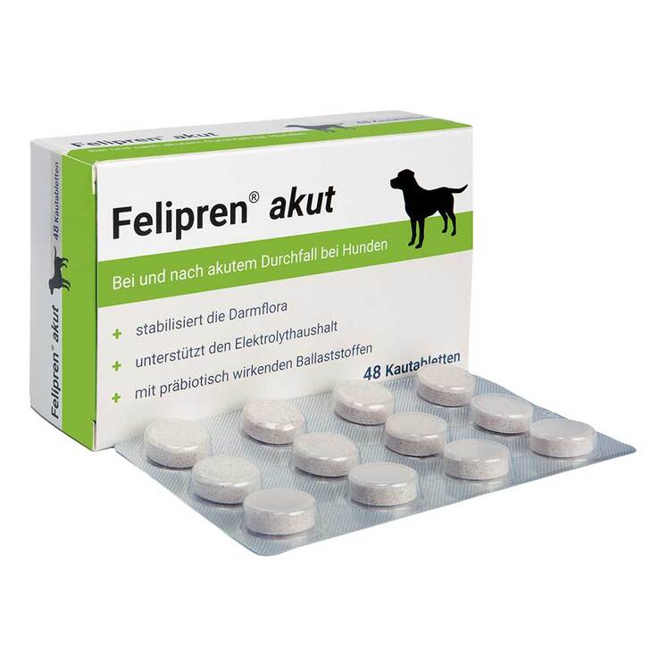 Felipren akut Kautabletten bei und nach Durchfall für Hunde, 48 St