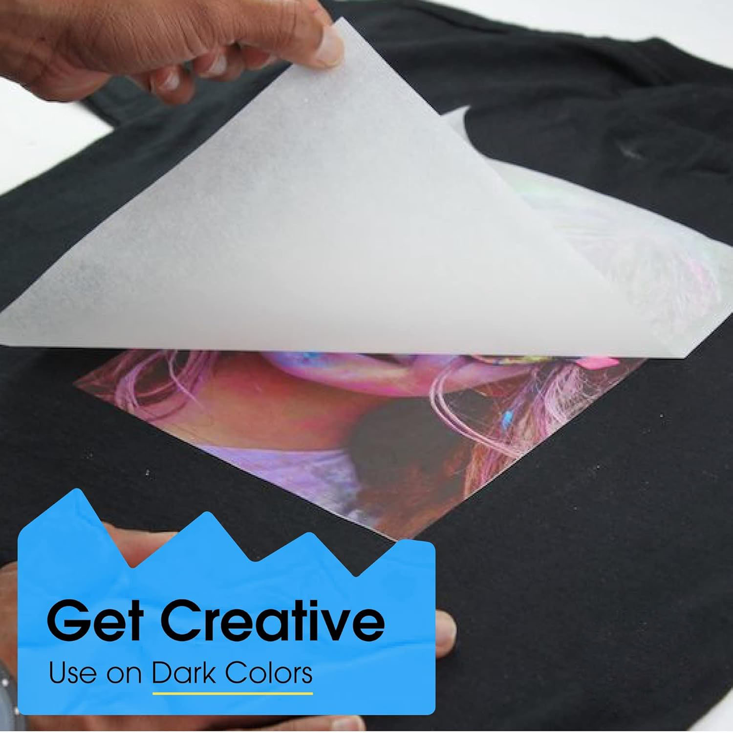 A4 Textil Transfer Papier Bügelfolie DIY Übertragungs Folie 5 Blatt für Dunkle Kleidung - Weiss