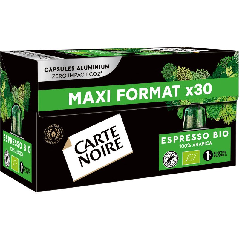 Capsules de café Carte Noire Espresso Bio - Boîte de 30