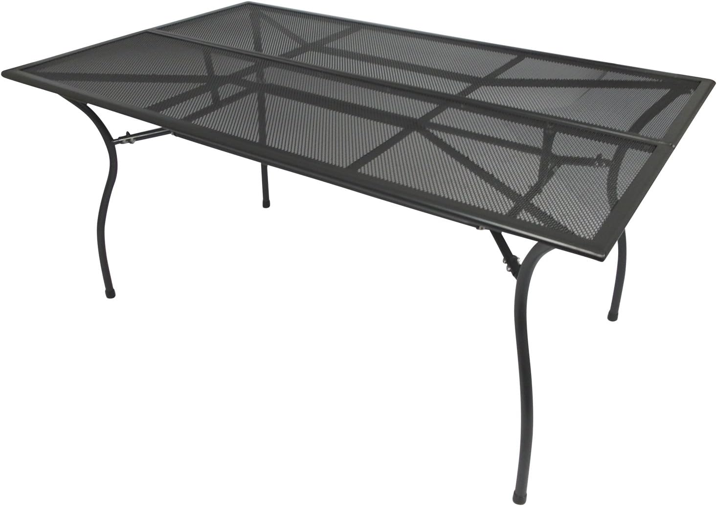 DEGAMO Gartentisch Classic 90x150cm rechteckig, aus Metall, Tischplatte Streckmetall, anthrazit, Outdoor