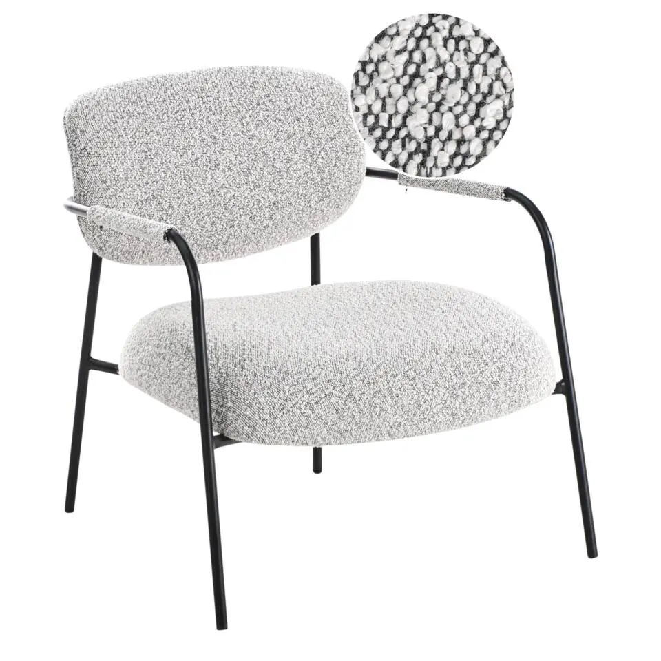 AUSVIKA - Fauteuil - Zwart/Wit - Polyester