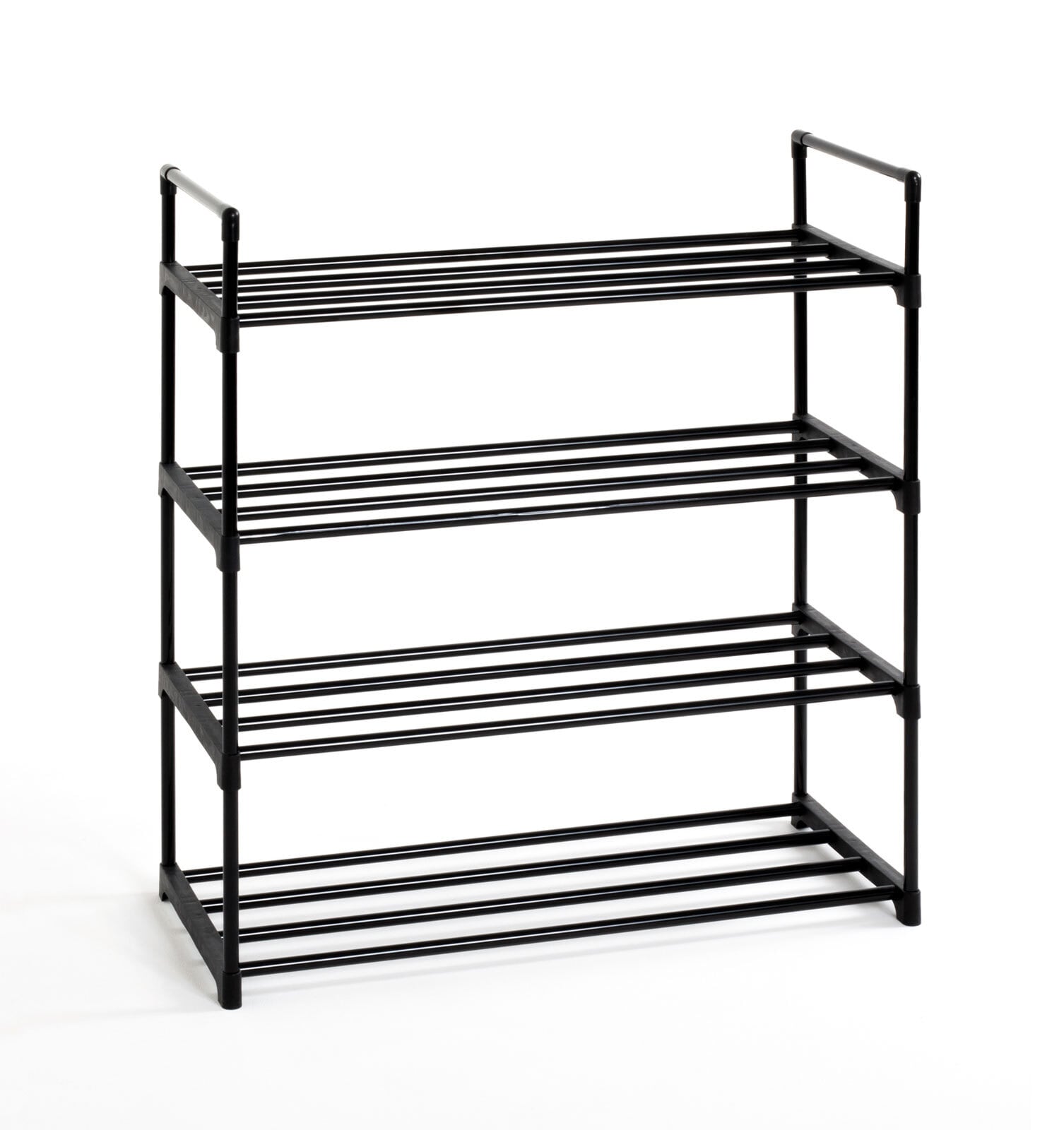 Schuhregal 65 x 74 cm Schwarz Metall