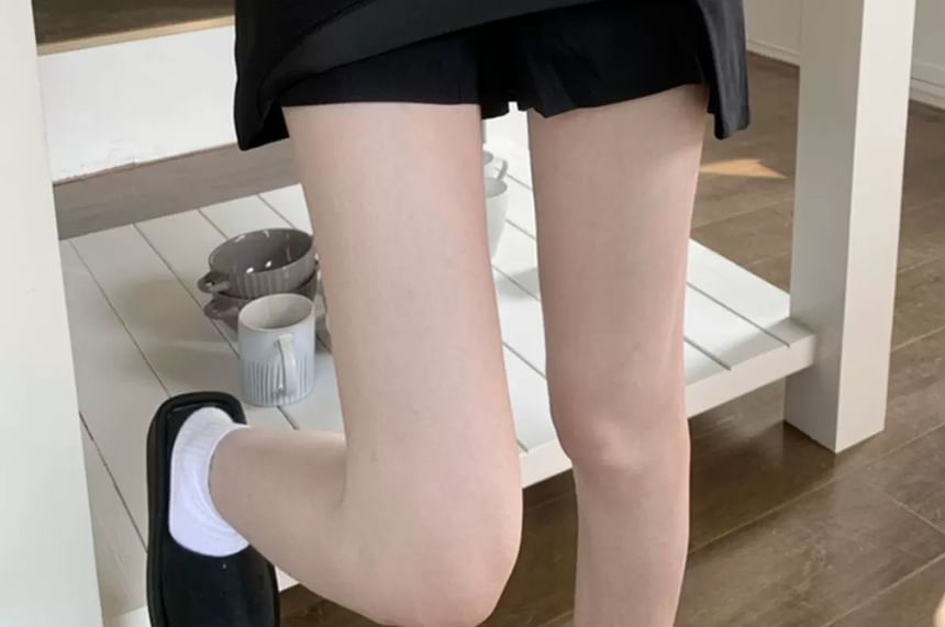 Moon City - Hoge taille effen skort met zijsplit