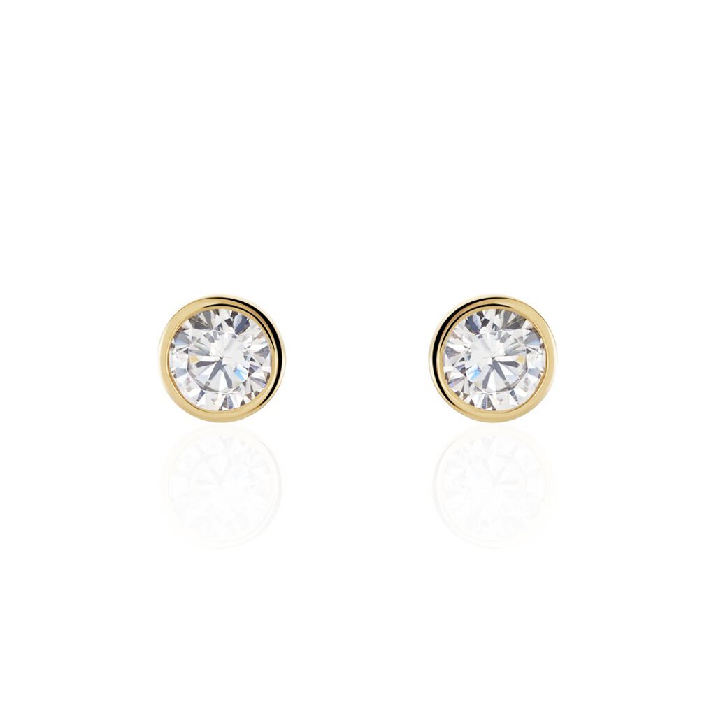 Boucles D'oreilles Puces Plaqué Or Niclaus Oxydes De Zirconium