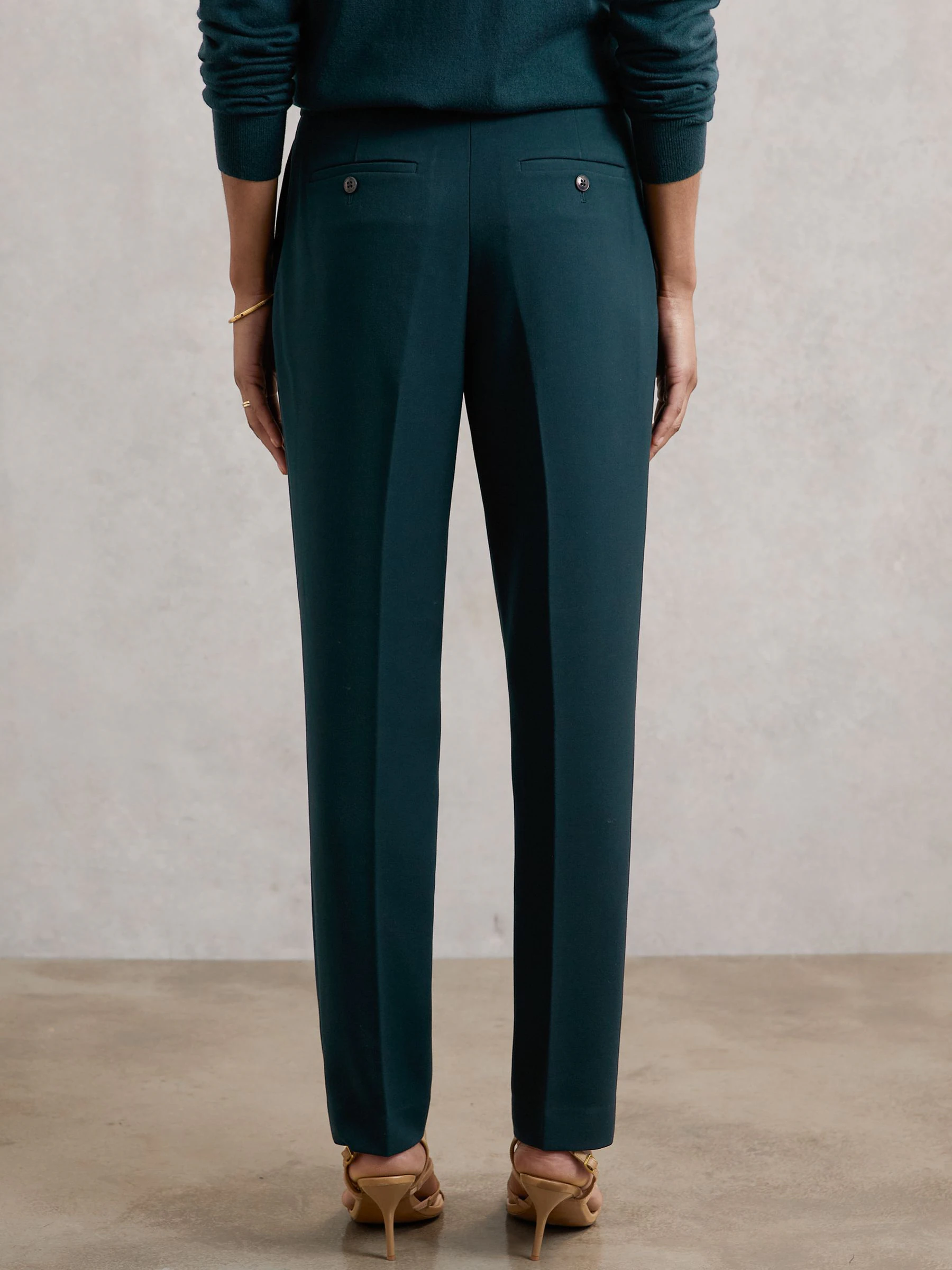 Blauwgroen - Reiss Gabi slim-fit kostuumbroek