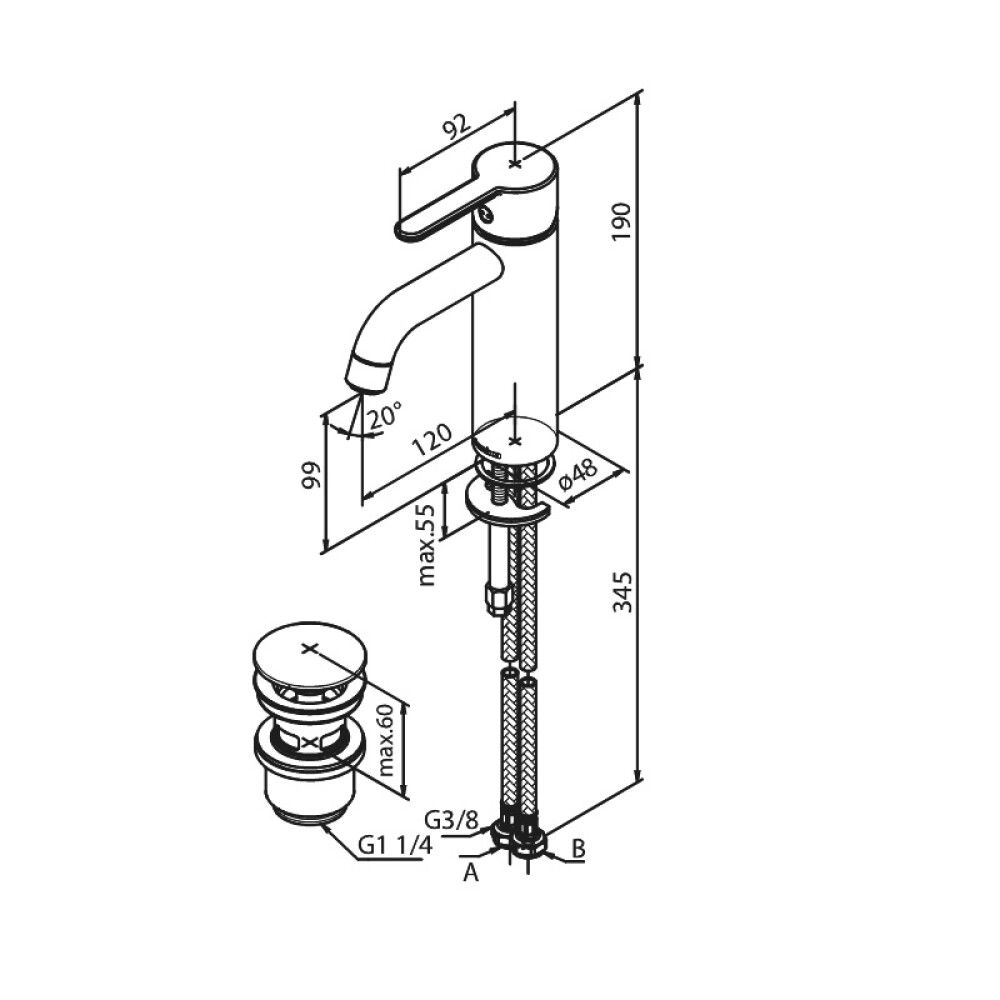 SERVANTBATTERI MEDIUM DAMIXA SILHOUET KROM