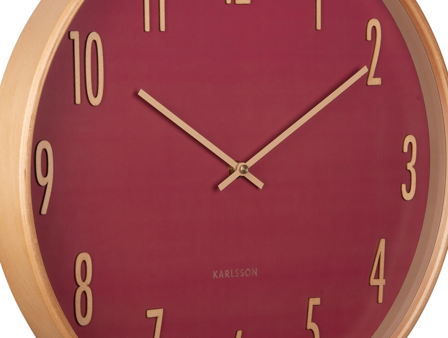 Wall clock Gracil wood blush red