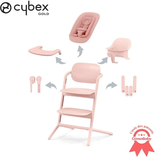 Chaise haute Lemo 4-en-1   Pearl Pink        de               CYBEX