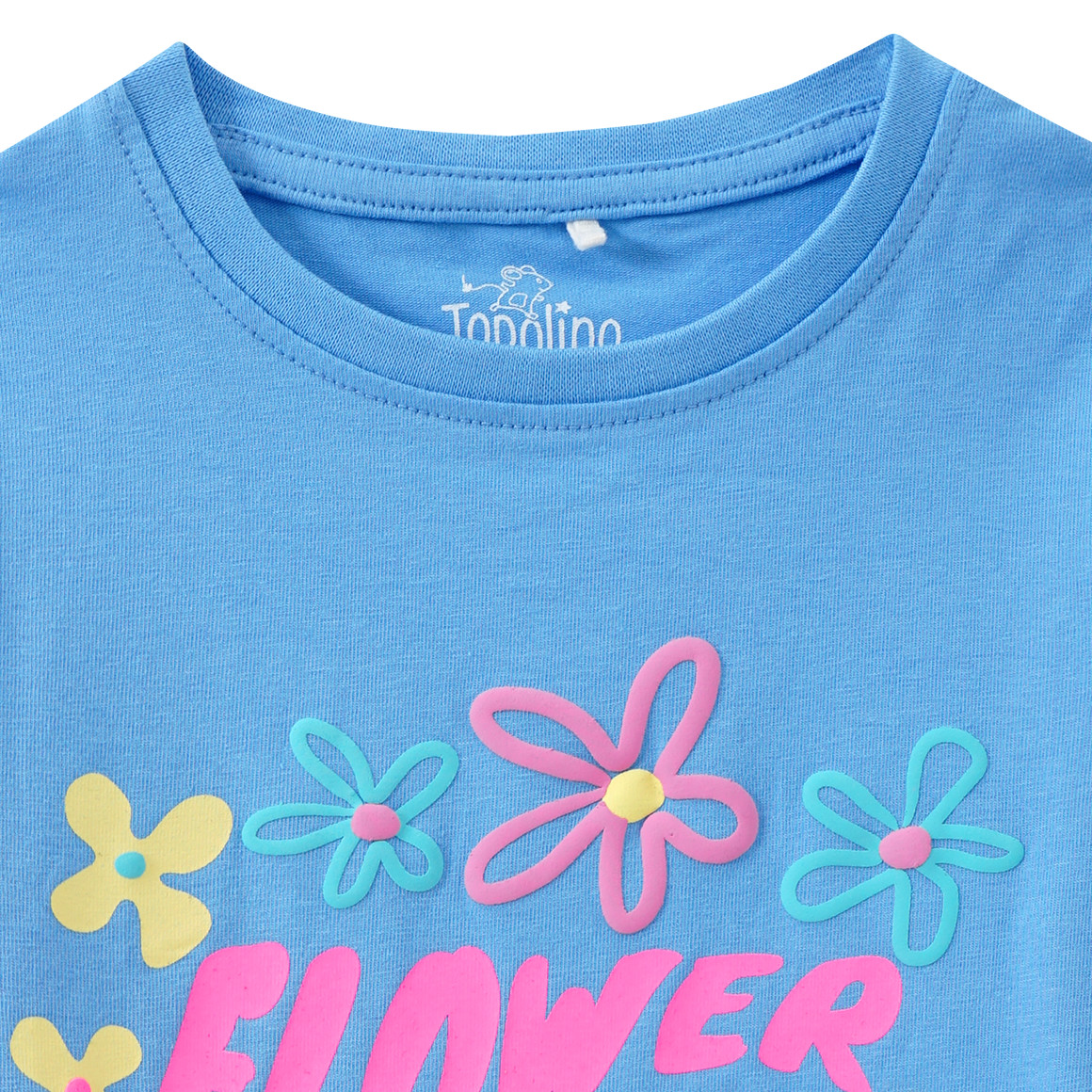 Topolino Mädchen T-Shirt mit Puff-Print blau