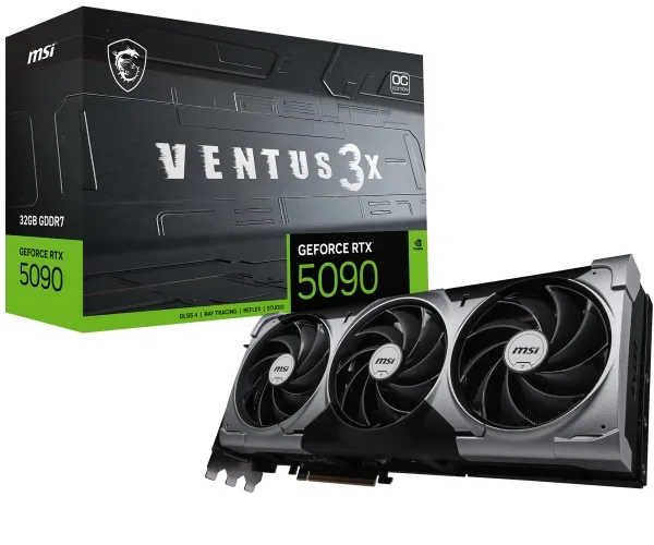 MSI GeForce RTX 5090 32G VENTUS 3X OC - Grafikkort - GeForce RTX 5090 - 32 GB GDDR7 - PCI Express 5.0 - HDMI, 3 x DisplayPort